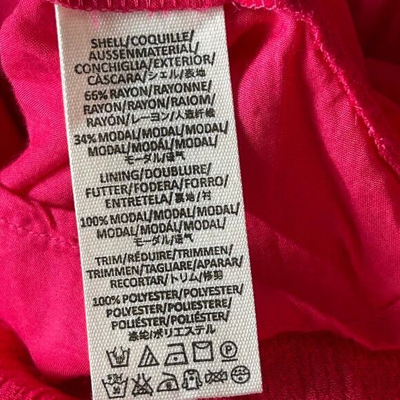 Free People Go Lightly V-Neck Swing Dress Medium Hot Pink Boho Soft Grunge Chic - Picture 8 of 13